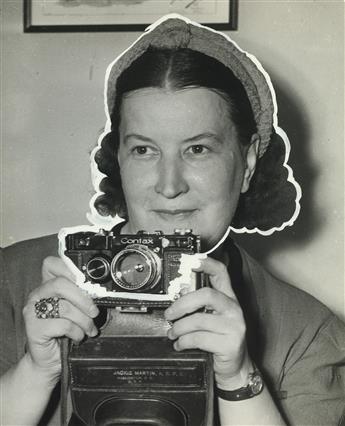 (WOMAN PHOTOJOURNALIST) Three portraits of the iconic Thérèse Bonney (1894-1978) with her camera.